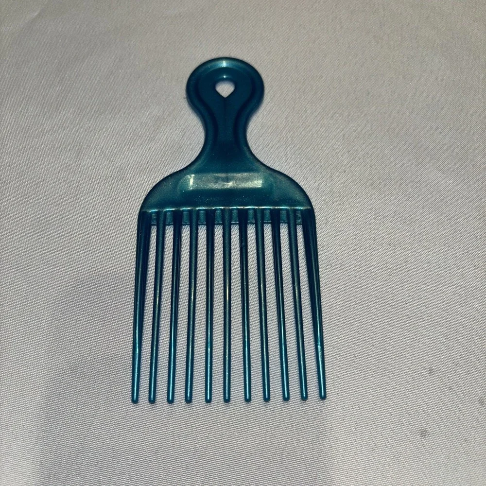 Vintage Hair‎ Lift Pick Comb Blue Sparkly Glitter Plastic Hair Accessory 80-90s